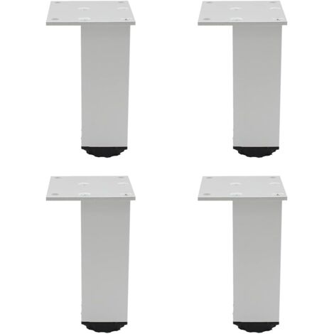 Pieds de meubles carrés, blancs, 6,86,810 cm, 4 pieds réglables en alliage d'aluminium, pieds de canapé.