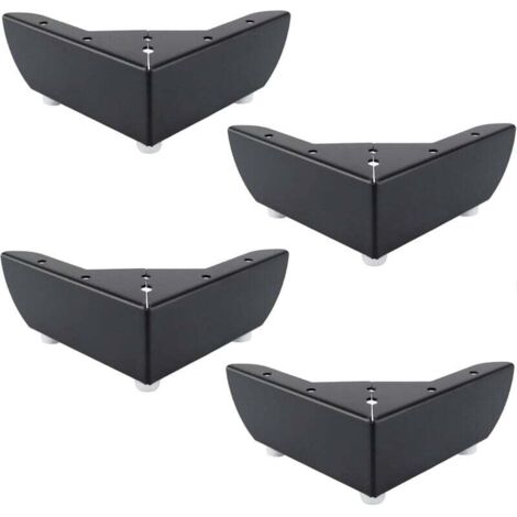 Pieds de meubles de cuisine à monter soi-même, 55 mm : conviennent aux tables basses, armoires, lits, canapés, chaises et tables. En métal noir robuste et durable, silencieux et antidérapants. Lot de