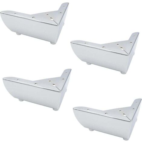 Pieds de meubles de cuisine à monter soi-même (55 mm) : pieds en métal robustes pour tables basses, armoires, lits, canapés, bureaux et chaises argentés, silencieux et antidérapants lot de 4