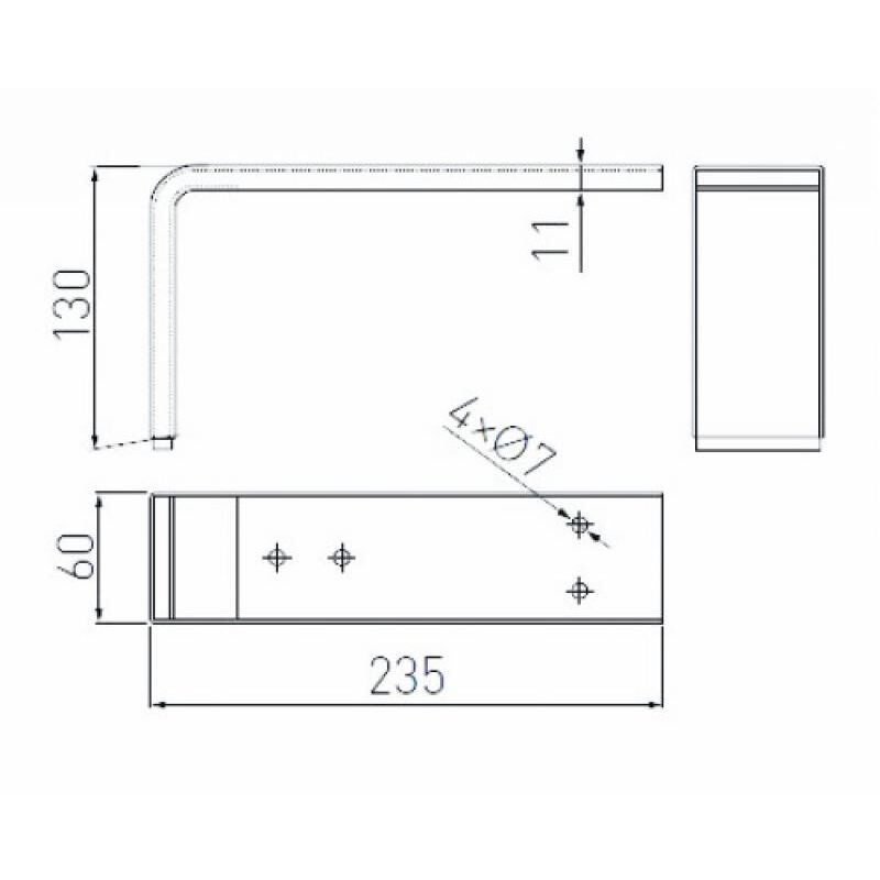 Pieds de meubles design MDN-D4 - hauteur 130 mm - finition chromé - SYNERCIA