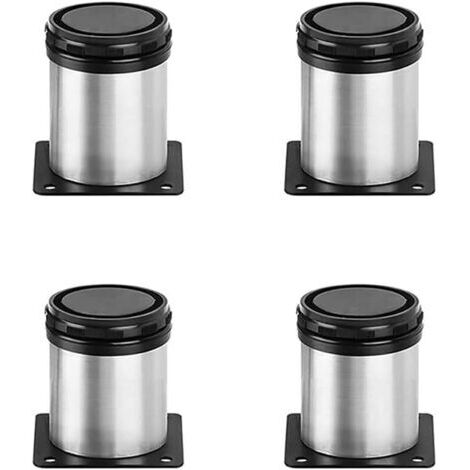 Pieds de meubles en acier inoxydable, pieds de table réglables en métal pour meubles TV, bancs, tables à manger, chaises, armoires, lot de 4 (5 cm)