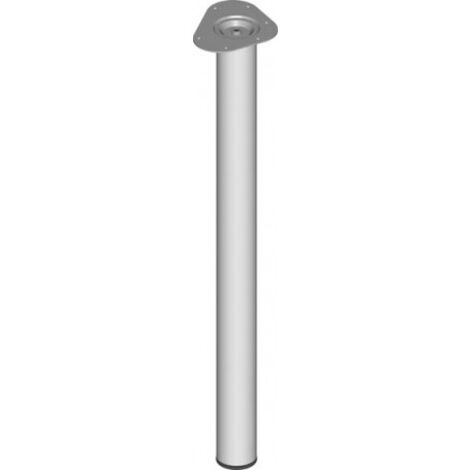 Pieds de meubles en acier tubulaire argenté .800mm rond .60mm (Par 4)