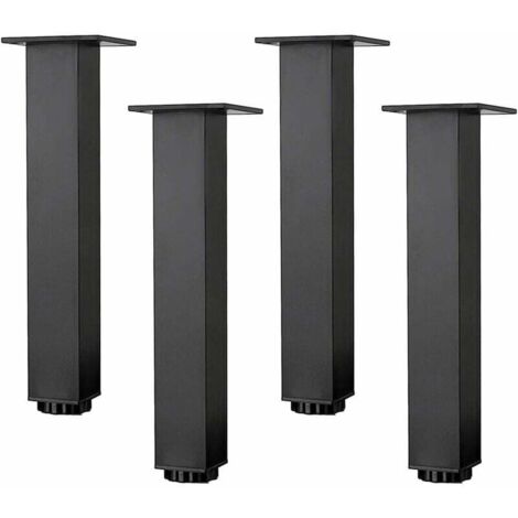 Pieds de meubles en alliage d'aluminium réglables (5-40 cm), pour tables et armoires, avec vis, lot de 4 pièces (35 cm)