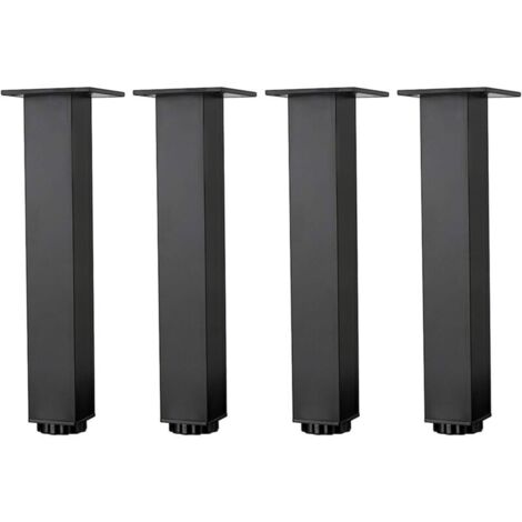 Pieds de Meubles en Alliage D'aluminium Réglables en Hauteur,Pieds de Table Basse de Canapé,Noir,4 Pièces (25cm/9.8in)