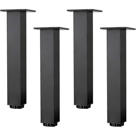 Pieds de Meubles en Alliage D'aluminium Réglables en Hauteur,Pieds de Table Basse de Canapé,Pieds D'armoire de Salle de Bain de Lavabo,38mm,Noir Mat,avec Vis,4 pieds (35cm/13.8in)
