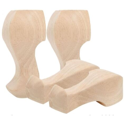 Pieds de Meubles en Bois de 6 pouces / 15 cm, Ensemble de 4 Pieds de Remplacement de Meubles sculptés en Bois Massif de Style européen, décoration pour canapé, Armoire, Table, Causeuse