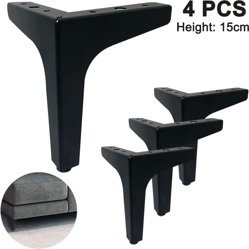 Mezheng - Pieds De Meubles En Métal, 4 Pieds De Table Triangulaires En Diamant En Métal Pour Armoire, Canapé, Étagère