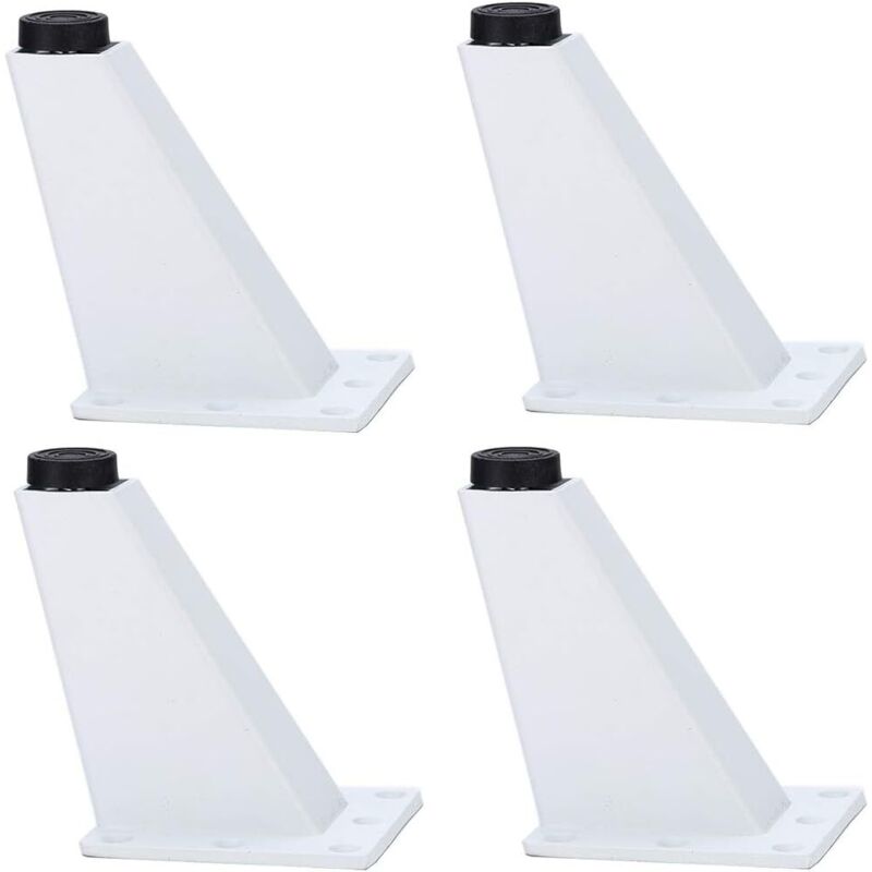 Pieds de Meubles inclinés en Alliage d'aluminium, Remplacement des Pieds de canapé, Hauteur 80 mm (Blanc, 4 pièces)