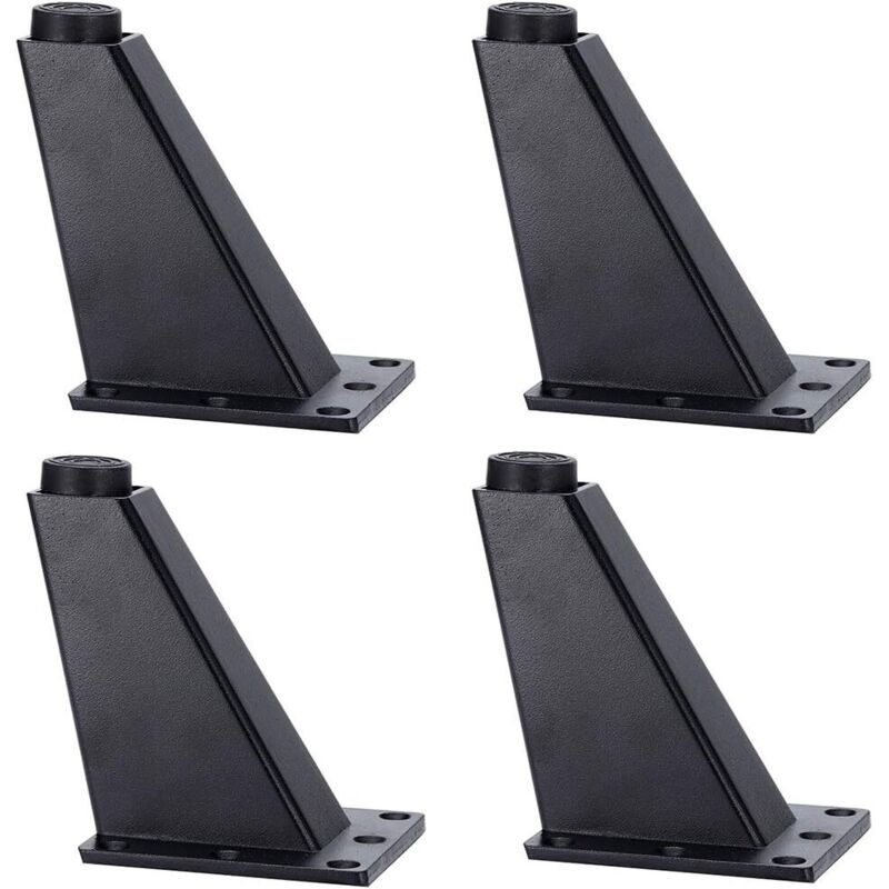 Pieds de Meubles inclinés en Alliage d'aluminium, Remplacement des Pieds de canapé, Hauteur 92 mm (Noir, 4 pièces)