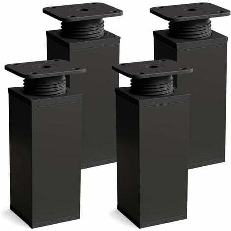 Pieds de meubles lot de 4 Design: Noir mat Hauteur : 60mm réglables Forme angulaire