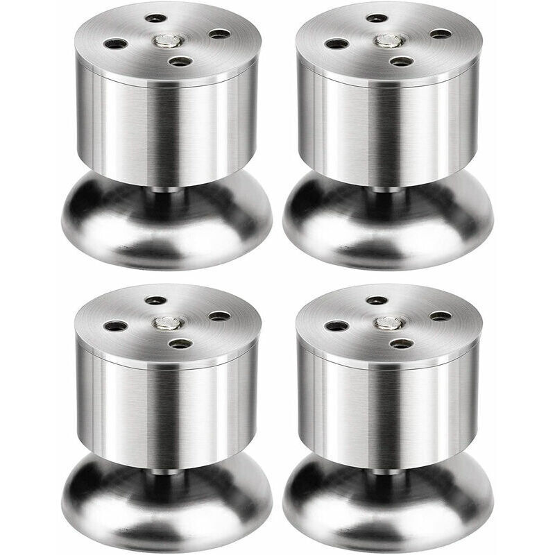 Pieds de meubles Lot de 4 pieds de meubles réglables en acier inoxydable (50 x 60 mm )