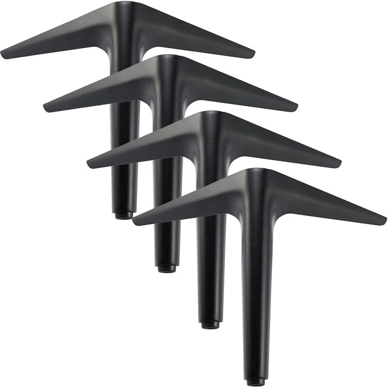 Pieds de meubles Lot de 4 Pieds de Noir Meubles Triangulaires,Processus de Polissage de GalvaNoëlastie,pour Armoire,Canapé,Table Basse,Meuble TV et