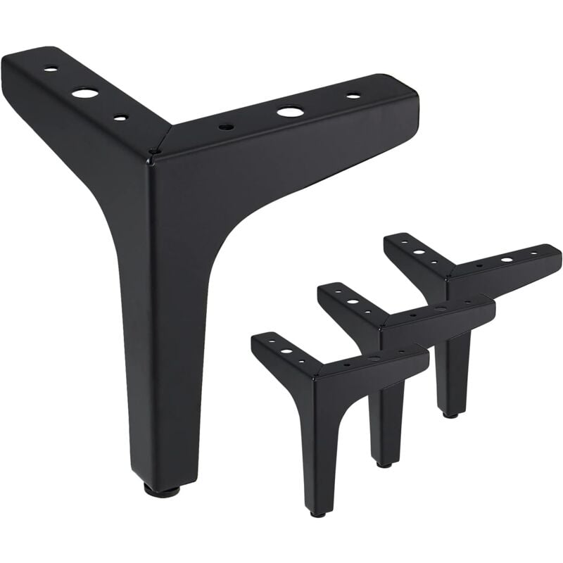 Serbia - Pieds de meubles modernes, pieds de remplacement de meubles, hauteur 17 cm, lot de 4 (noir)