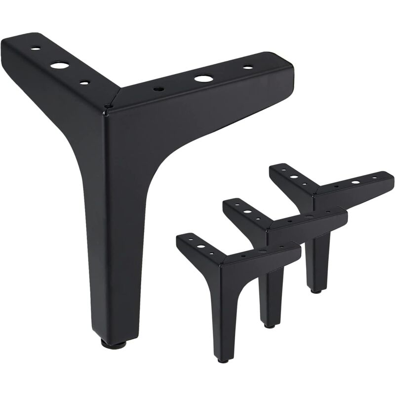 Serbia - Pieds de meubles modernes, pieds de remplacement de meubles, hauteur 13 cm, lot de 4 (noir)