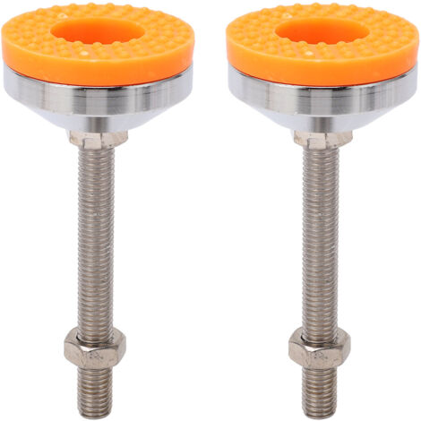 Pieds de nivellement à vis M12 pour meubles, 2 pièces jaunes, TPU caoutchouc et acier carbone, 100mm, charge élevée, antidérapage et absorption des vibrations.