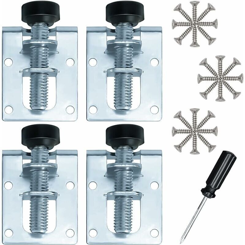 Pieds de Nivellement Meuble Rglables en Fer Galvanis M10 Niveleurs pour Meubles, Tables, Armoires, tablis et tagres(4 Pices)