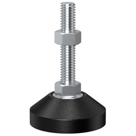 Pieds de nivellement réglables M8, embase caoutchouc antidérapante, supports ajustables pour meubles et étagères, pieds métalliques filetés (D50 x M8 x L50)