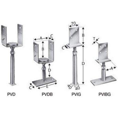 Pieds de poteaux PVDB120G (Par 5)