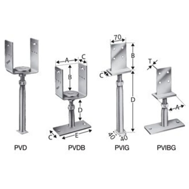 Pieds de poteaux pvig-b (Par 10)