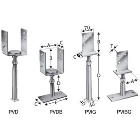 Pieds de poteaux PVIG-B (Par 10)
