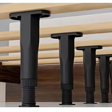Pieds de support de lit réglables haute résistance pour lattes, cadres de lit, plates-formes, lits, 4 pièces