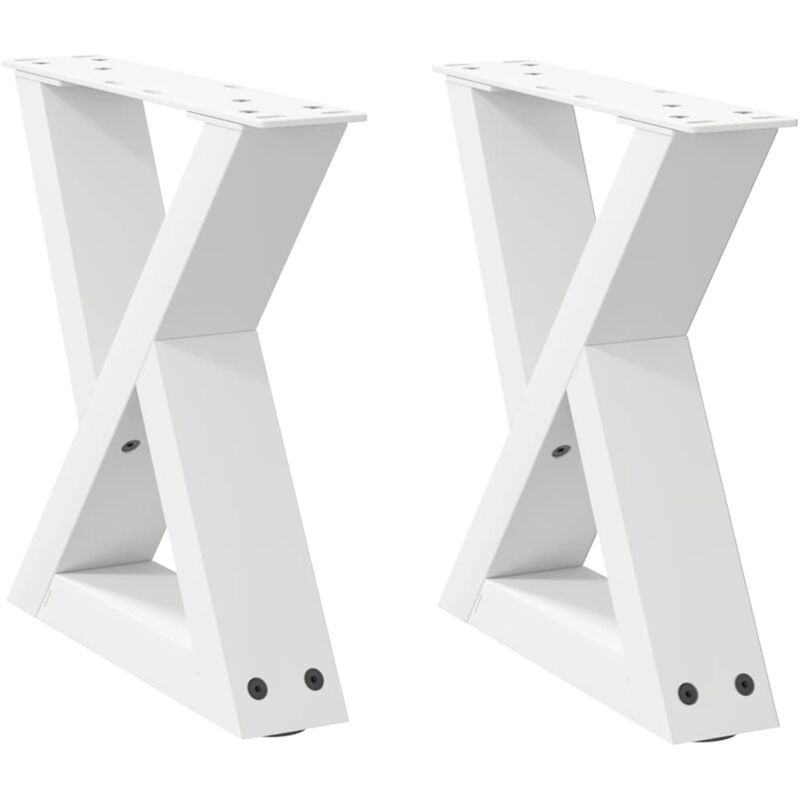 Pieds de table basse 2 pièces Blanc 30 x (30-31,3) cm Acier vidaXL