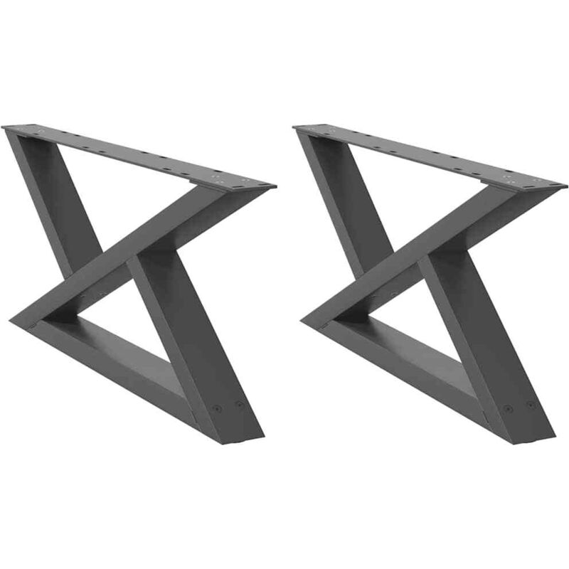 Pieds de table basse 2 pcs anthracite 70x(30-31,3) cm acier Vidaxl