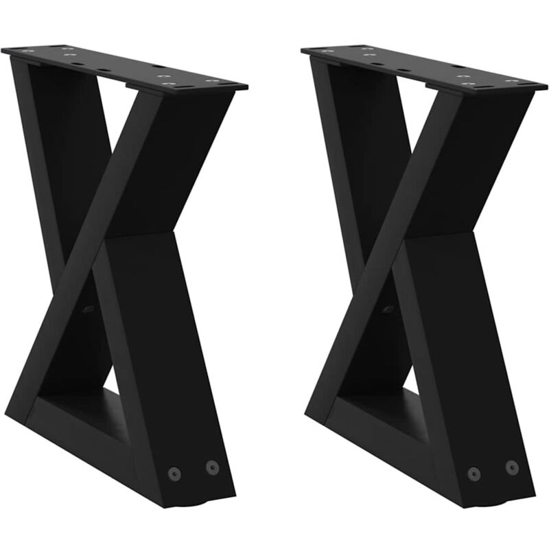 Pieds de table basse 2 pièces Noir 40 x (30-31,3) cm Acier vidaXL