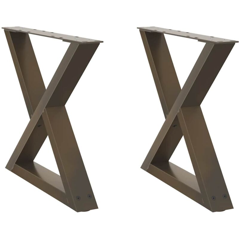 Pieds de table basse 2 pièces Acier naturel 50 x (42-43,3) cm Acier Vidaxl