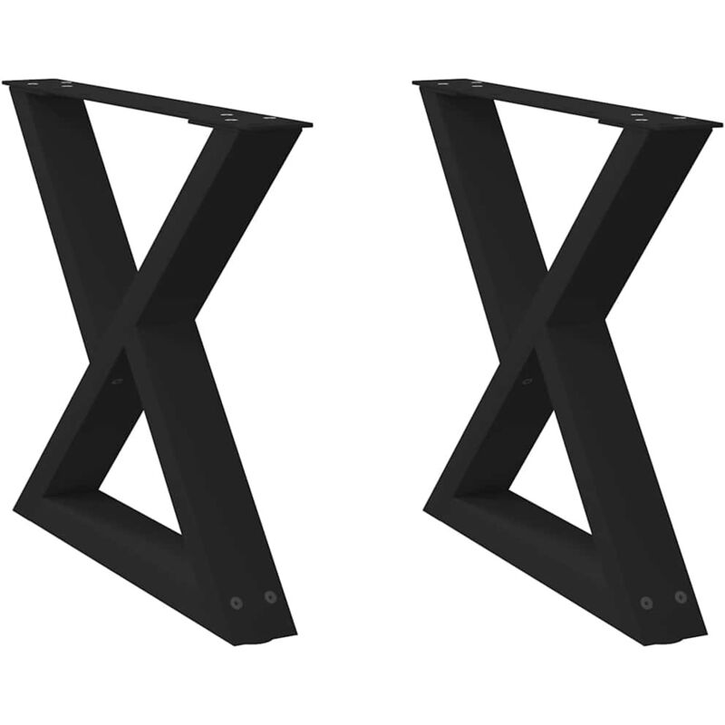 Vidaxl - Pieds de table basse 2 pièces Noir 50 x (42-43,3) cm Acier