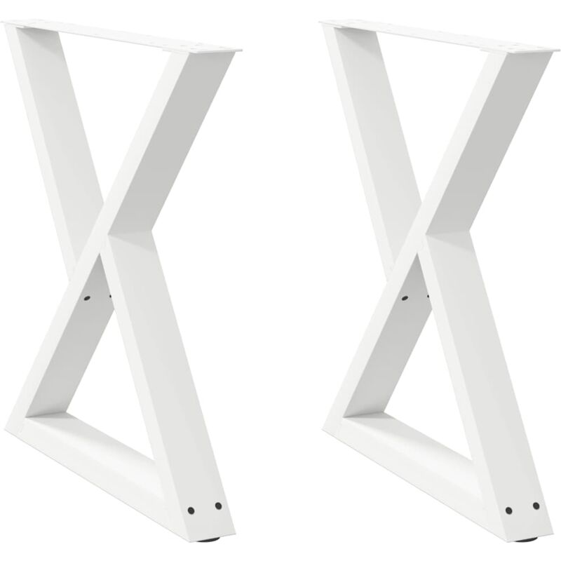 Pieds de table à manger 2 pièces Blanc 70 x (72-73,3) cm Acier Vidaxl