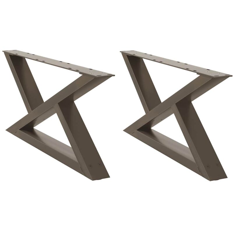 Pieds de table basse 2 pièces Acier naturel 70 x (30-31,3) cm Acier Vidaxl