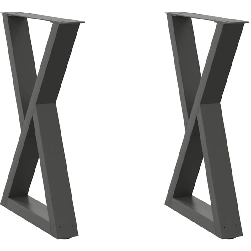 Pieds de table à manger 2 pièces Anthracite 50 x (72-73,3) cm Acier Vidaxl
