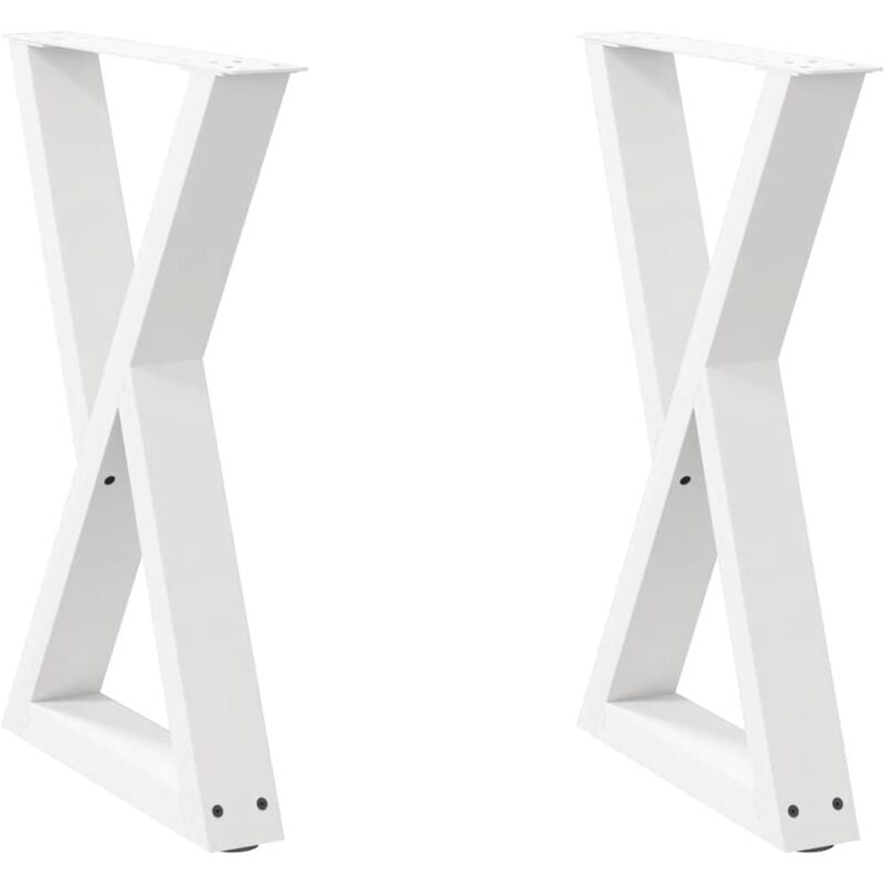 Pieds de table à manger 2 pièces Blanc 50 x (72-73,3) cm Acier Vidaxl