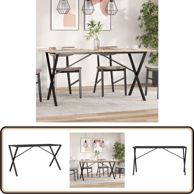 Pieds de table à manger cadre en x 120x60x73 cm acier - Piédestabre - Pieds De Table Industriels - Pieds De Table Métalliques - Pieds De Table Design
