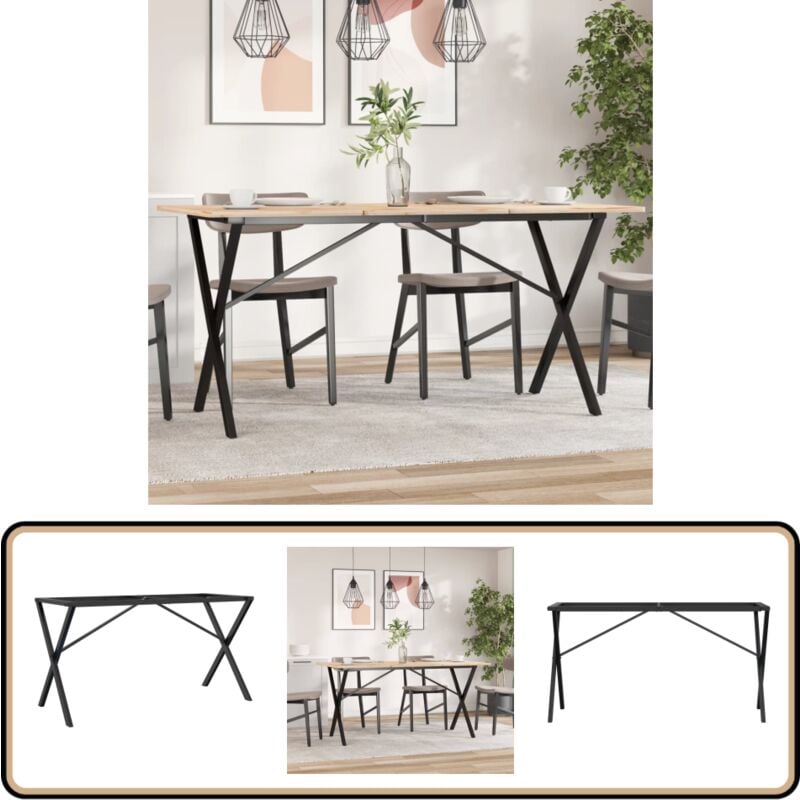 Pieds de table à manger cadre en x 140x60x73 cm acier - Pièce Industrielle - Pieds De Table Métalliques - Pieds De Table Design - Pieds De Table