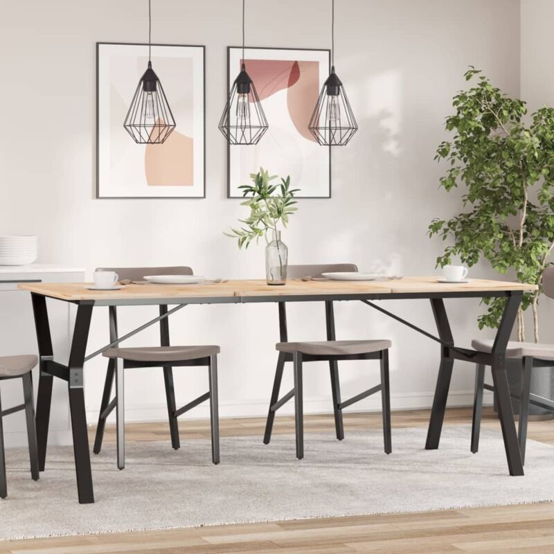 Vidaxl – Pieds de table à manger en fonte noire 180x80x73 cm – Cadre en Y pour dessus lourd – Assemblage facile avec trous pré-percés