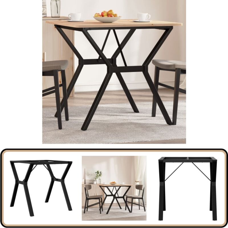 Pieds de table à manger cadre en Y 70x70x73 cm acier - Pieds De Table - Pieds De Table Industriels - Pieds De Table Métalliques - Pieds De Table