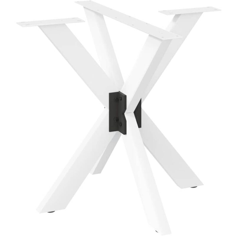 Pied de table à manger en forme d'araignée, blanc, 85 x 85 x (72-73) cm, acier Vidaxl