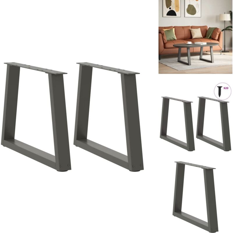 Pieds de table à manger en forme de v 2 pcs anthracite acier - Pied De Table à Manger - Pieds De Table à Manger - Pied De Table - Pied De Table à