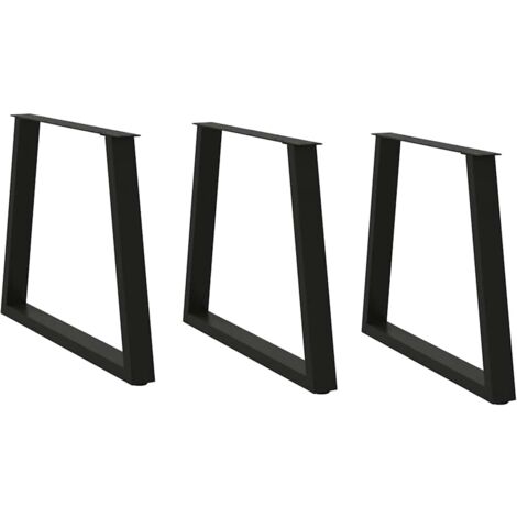 Pieds de table à manger en V 3 pièces Noir 80 x (72-73,3) cm Acier vidaXL