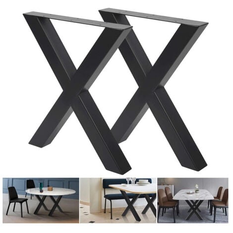 Pieds de table à manger en x metal Haloyo®,Lot de 2,67 x 72cm,noir