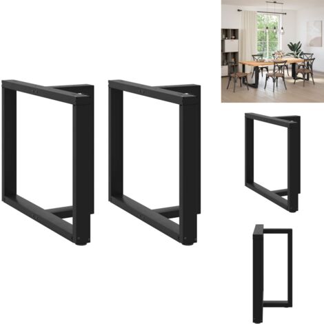 Pieds de table à manger forme de T 2 pcs noir 100x35x(72-73) cm - Pied De Table À Manger - Pieds De Table À Manger - Pied De Table - Pied De Table De Meuble