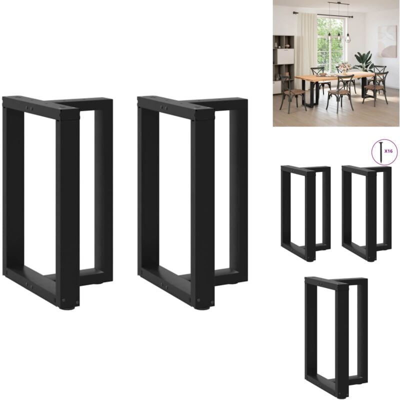 Pieds de table à manger forme de t 2 pcs noir 60x35x(72-73) cm - Pied De Table à Manger - Pieds De Table à Manger - Pied De Table - Pied De Table De