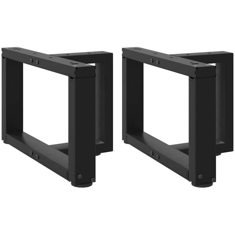 vidaXL Pieds de table basse forme de T 2 pcs noir 40x25x(30-31) cm