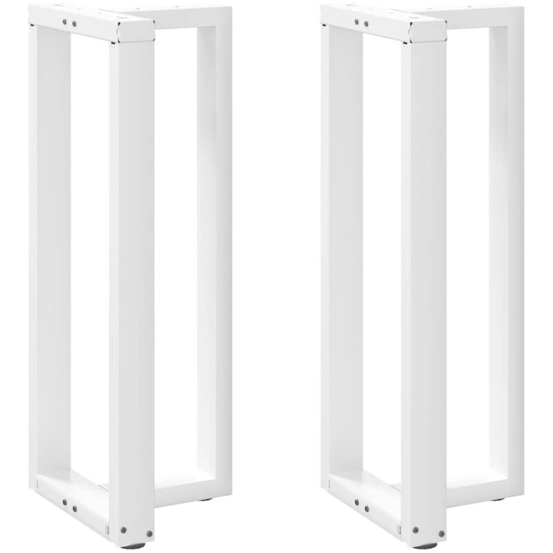 Pieds de table de bar en t, 2 pièces, blanc, 50 x 35 x (100-101) cm, acier Vidaxl