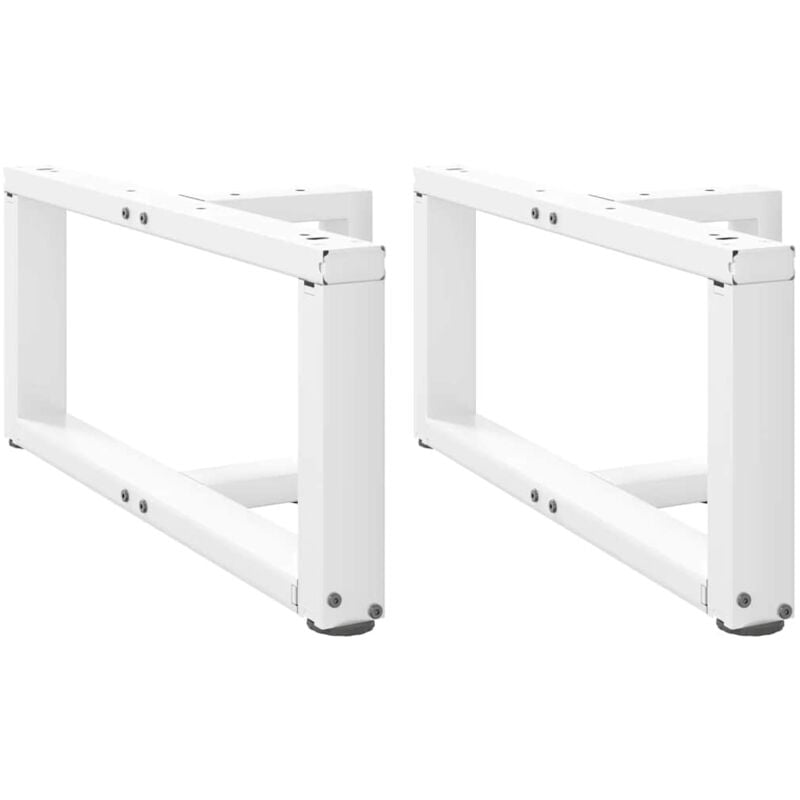 Pieds de table basse en t, 2 pièces, blanc, 60 x 25 x (30-31) cm, acier Vidaxl