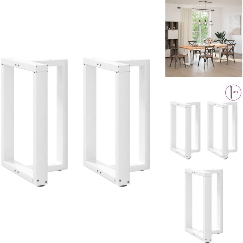Pieds de table à manger forme de T 2 pcs blanc 50x35x(72-73) cm - Pied De Table à Manger - Pieds De Table à Manger - Pied De Table - Pied De Table De