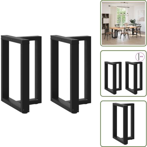 Pieds de table à manger forme de T 2 pcs noir 50x35x(72-73) cm - Pied De Table À Manger - Pieds De Table À Manger - Pied De Table - Pied De Table De Meuble