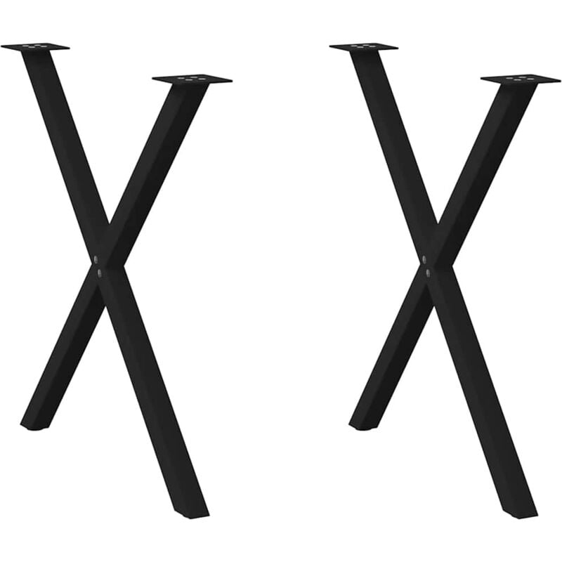 Vidaxl - Pieds de table à manger forme de x 2 pcs noir 70x(72-73) cm